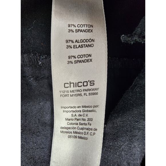 Chico's Pants Womens 0.5 S/6 Black So Slimming Mid Rise Cuffed Crop Leg Office - Picture 8 of 13